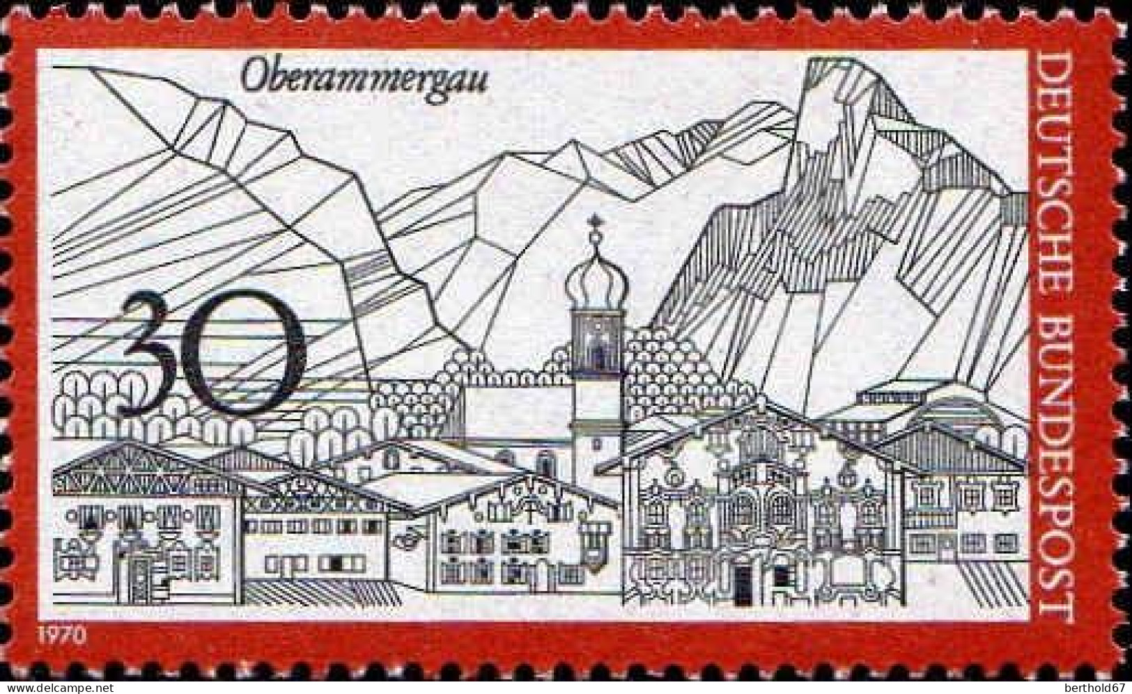RFA Poste N** Yv: 486 Mi:622 Oberammergau (Thème) - Iglesias Y Catedrales