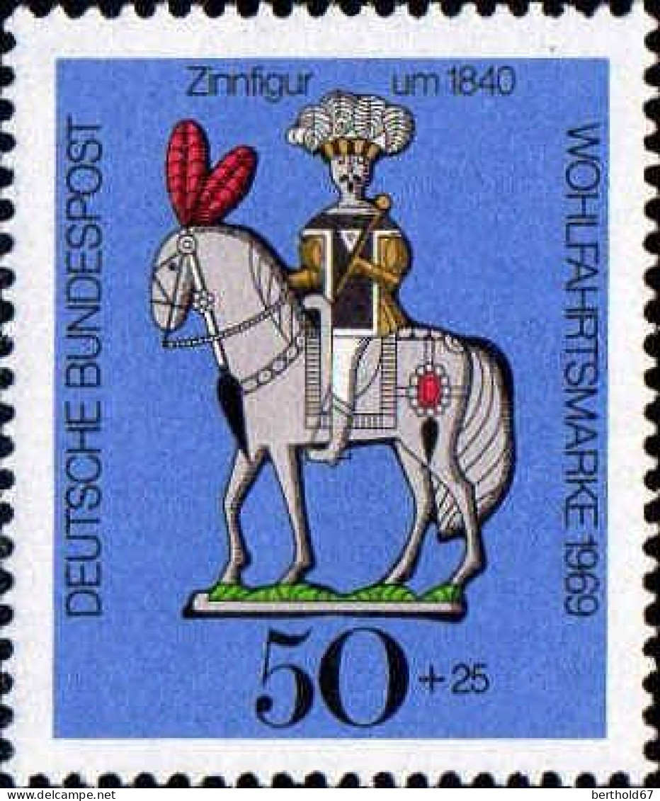 RFA Poste N** Yv: 472 Mi:607 Wohlfahrtspflege Zinnfigur Um 1840 (Thème) - Paarden