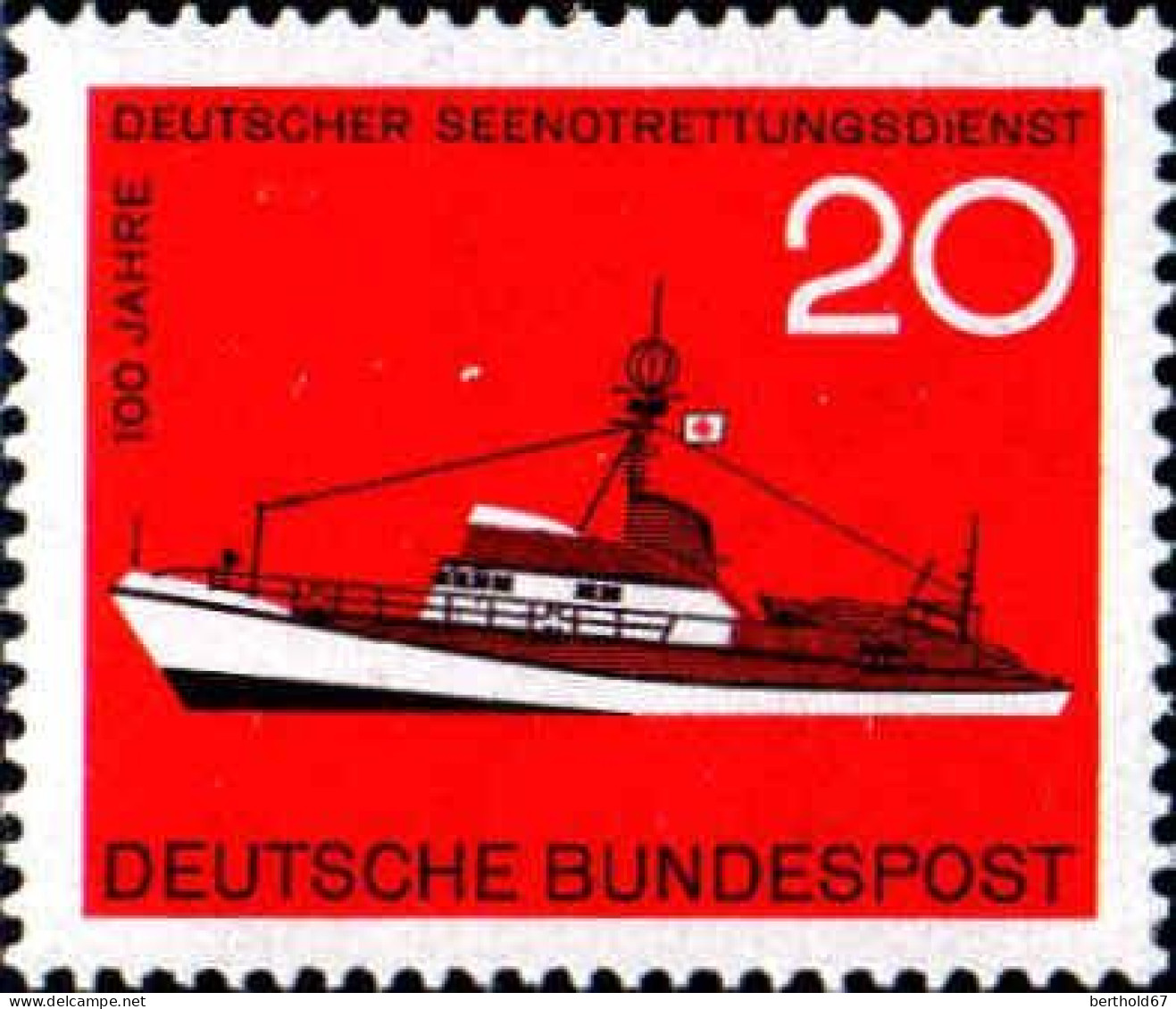RFA Poste N** Yv: 339 Mi:478 Deutsche Seenotrettungsdients (Thème) - Ships