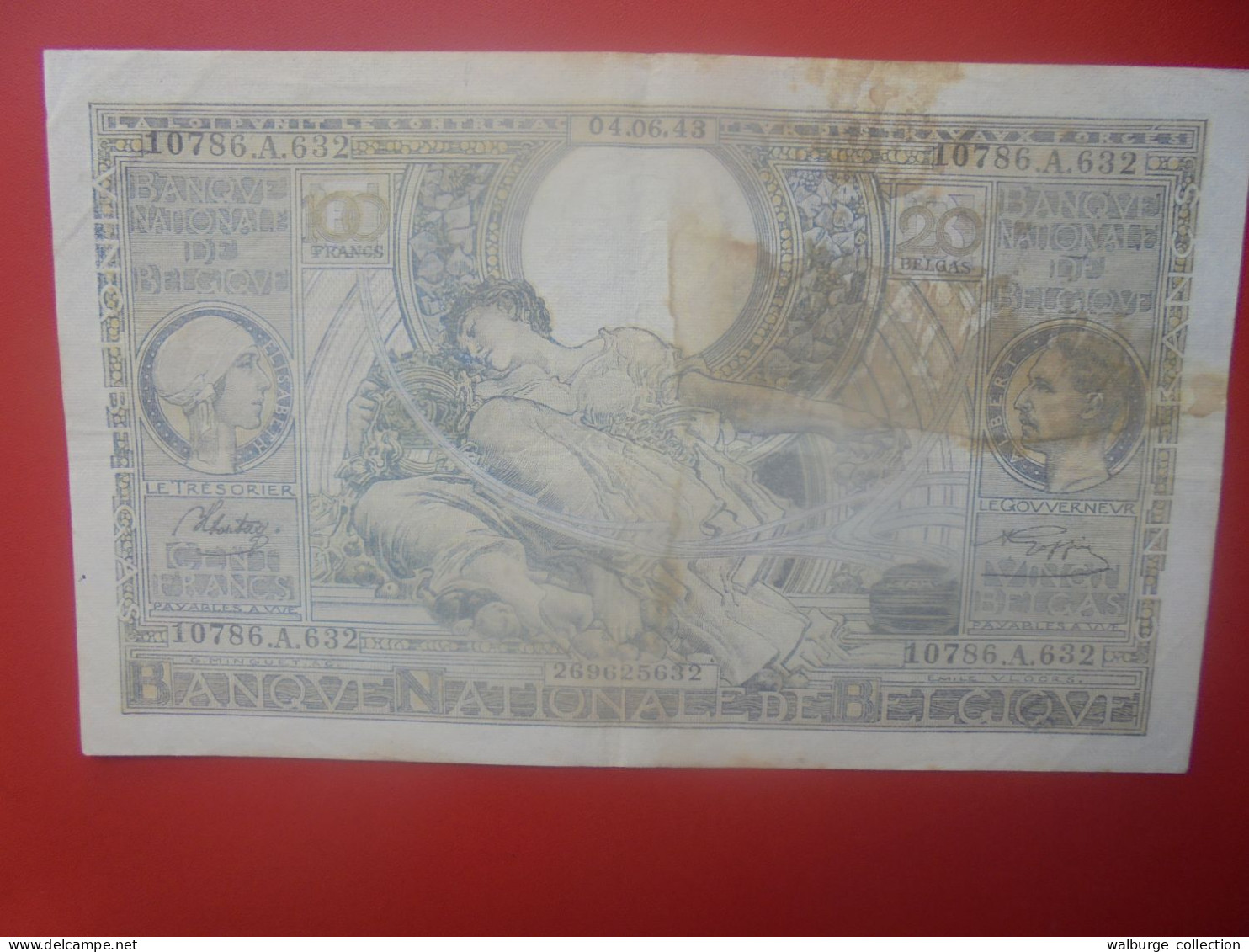 BELGIQUE 100 Francs 1943 Circuler COTES:5-10-25 EURO (B.33) - 100 Francos & 100 Francos-20 Belgas