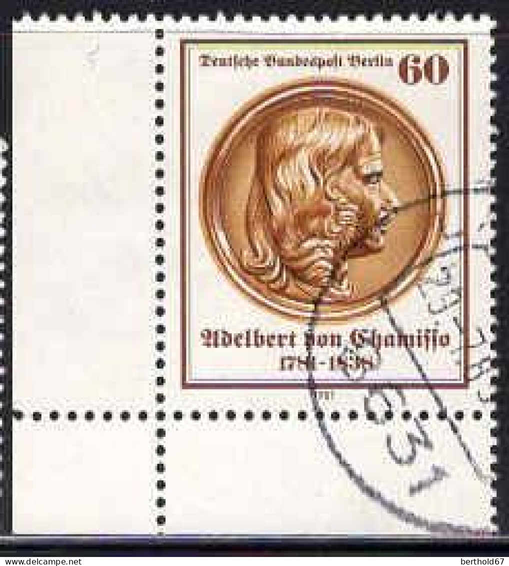 Berlin Poste Obl Yv:599 Mi:638 Adelbert Von Chamisso Poète Coin De Feuille (TB Cachet Rond) - Oblitérés