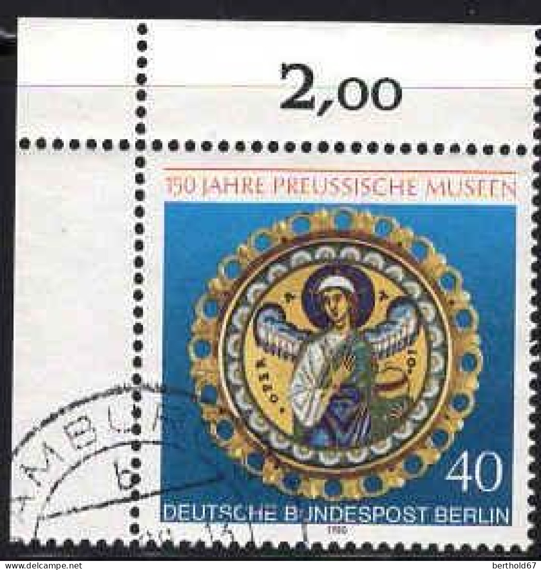 Berlin Poste Obl Yv:586 Mi:625 Orfèvrerie Medaillon Coin De Feuille (TB Cachet Rond) - Used Stamps