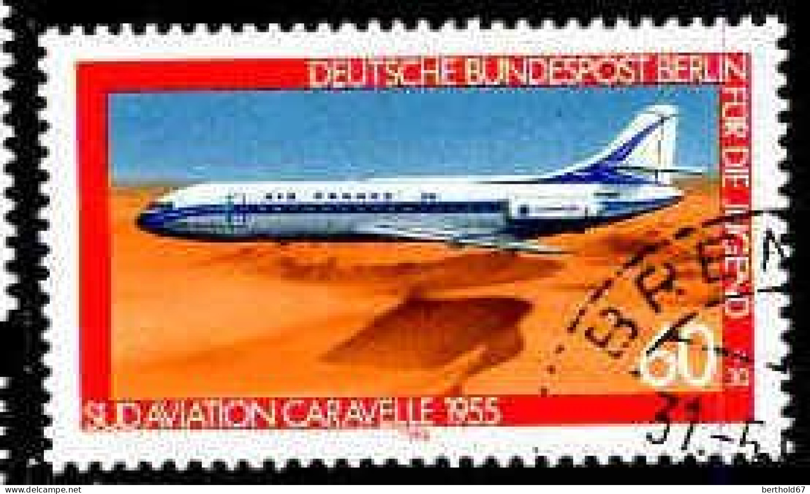 Berlin Poste Obl Yv:580 Mi:619 Für Die Jugend Sud Aviation Caravelle 1955 (Beau Cachet Rond) - Oblitérés