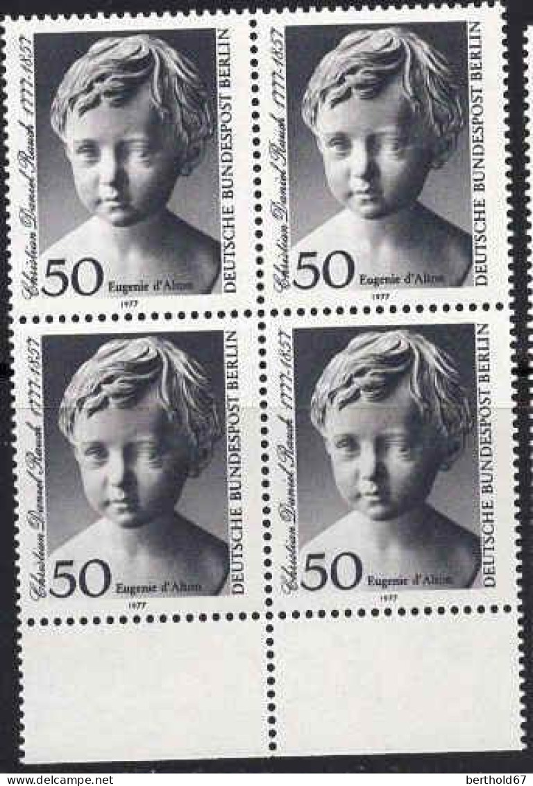 Berlin Poste N** Yv:503 Mi:541 Christian Daniel Rauch Eugenie D'Alton (Bloc De 4) - Unused Stamps