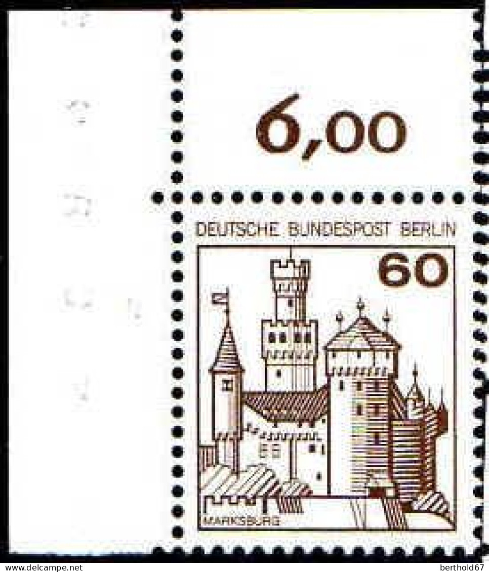 Berlin Poste N** Yv:500 Mi:537AI Marksburg Coin De Feuille - Unused Stamps