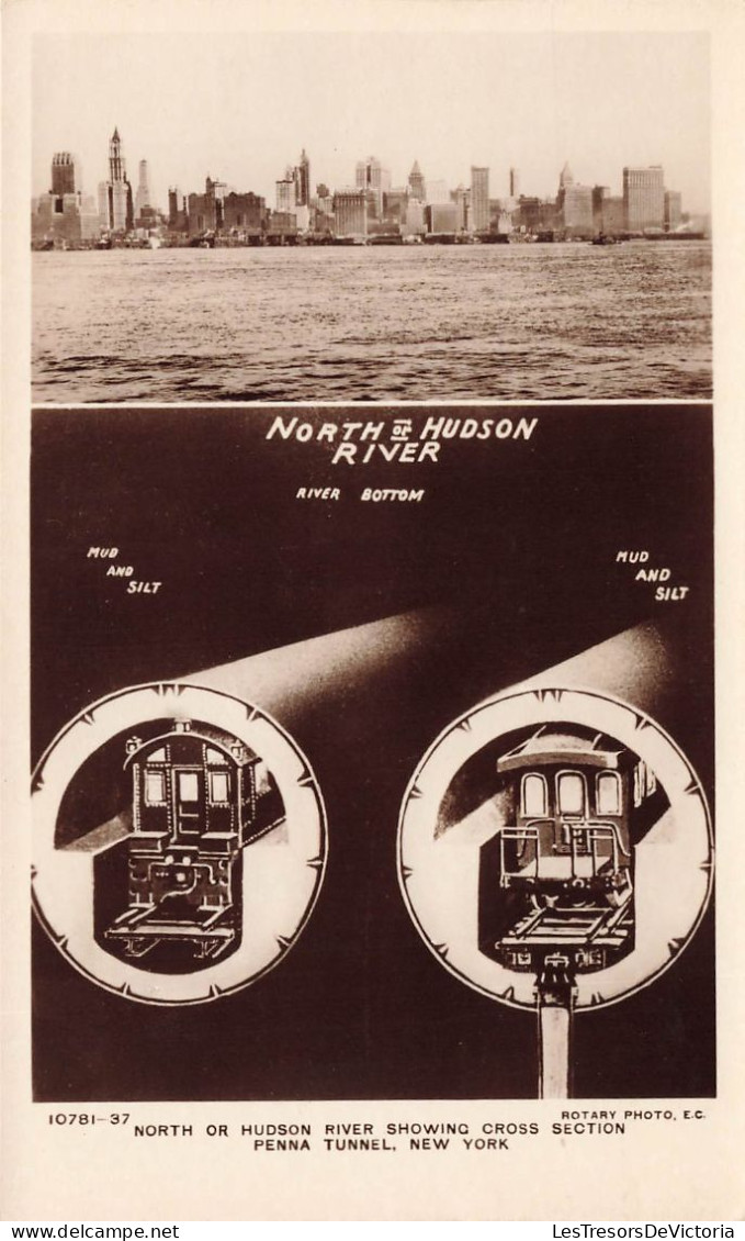 ETATS-UNIS - North Or Hudson River Showing Cross Section - Penna Tunnel - New York - Carte Postale Ancienne - Altri Monumenti, Edifici