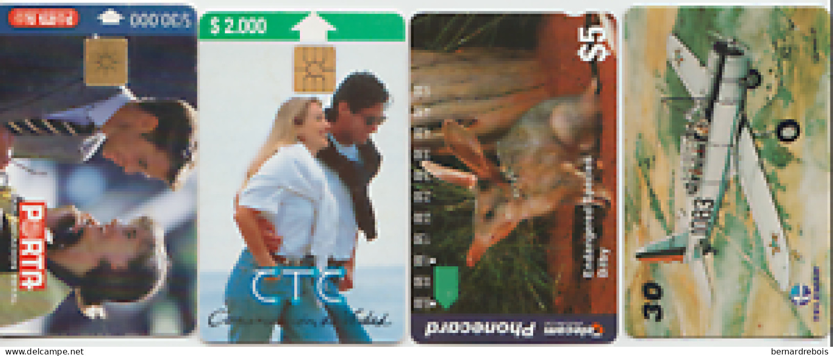 TC58- 4 CARTES A PUCE DE DIFFERENTS PAYS Pour 2 € - Autres & Non Classés