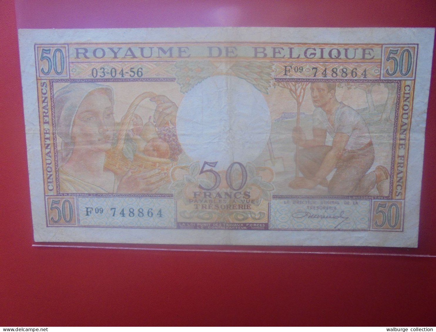 BELGIQUE 50 Francs 1956 Circuler (B.33) - 50 Francos