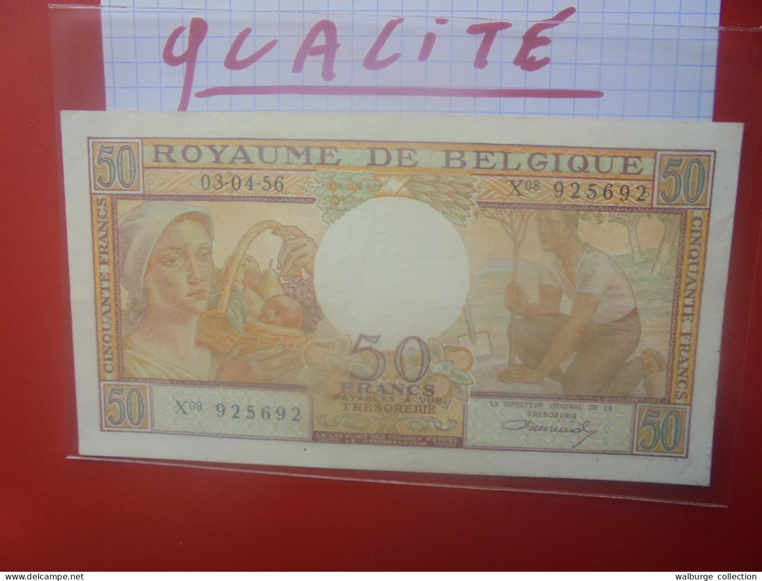 BELGIQUE 50 Francs 1956 Circuler Belle Qualité (B.33) - 50 Francs