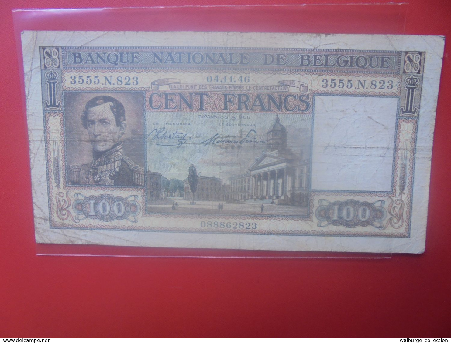 BELGIQUE 100 Francs 1946 Circuler COTES:20-40-100 EURO (B.33) - 100 Francs
