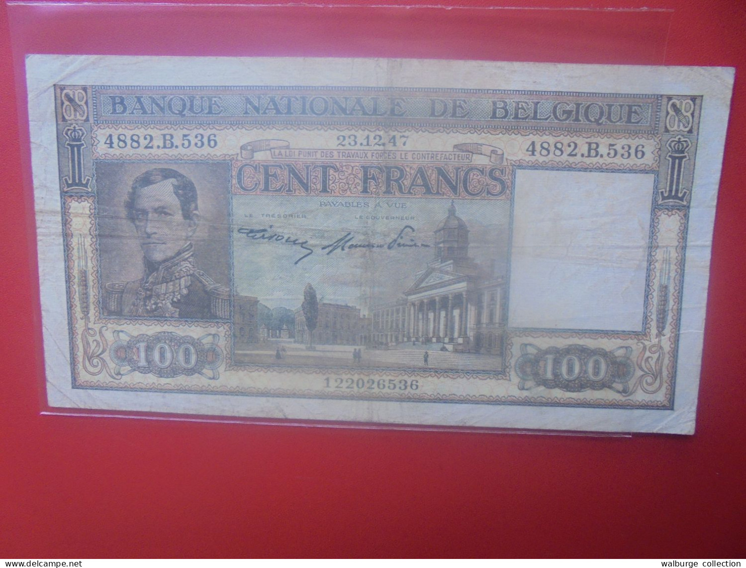 BELGIQUE 100 Francs 1947 Circuler COTES:15-30-80 EURO (B.33) - 100 Franchi