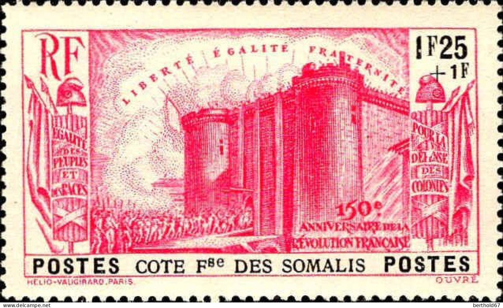Cte Des Somalis Poste N* Yv:172/176 150.Anniversaire De La Révolution Française (Trace De Charnière) - Ungebraucht