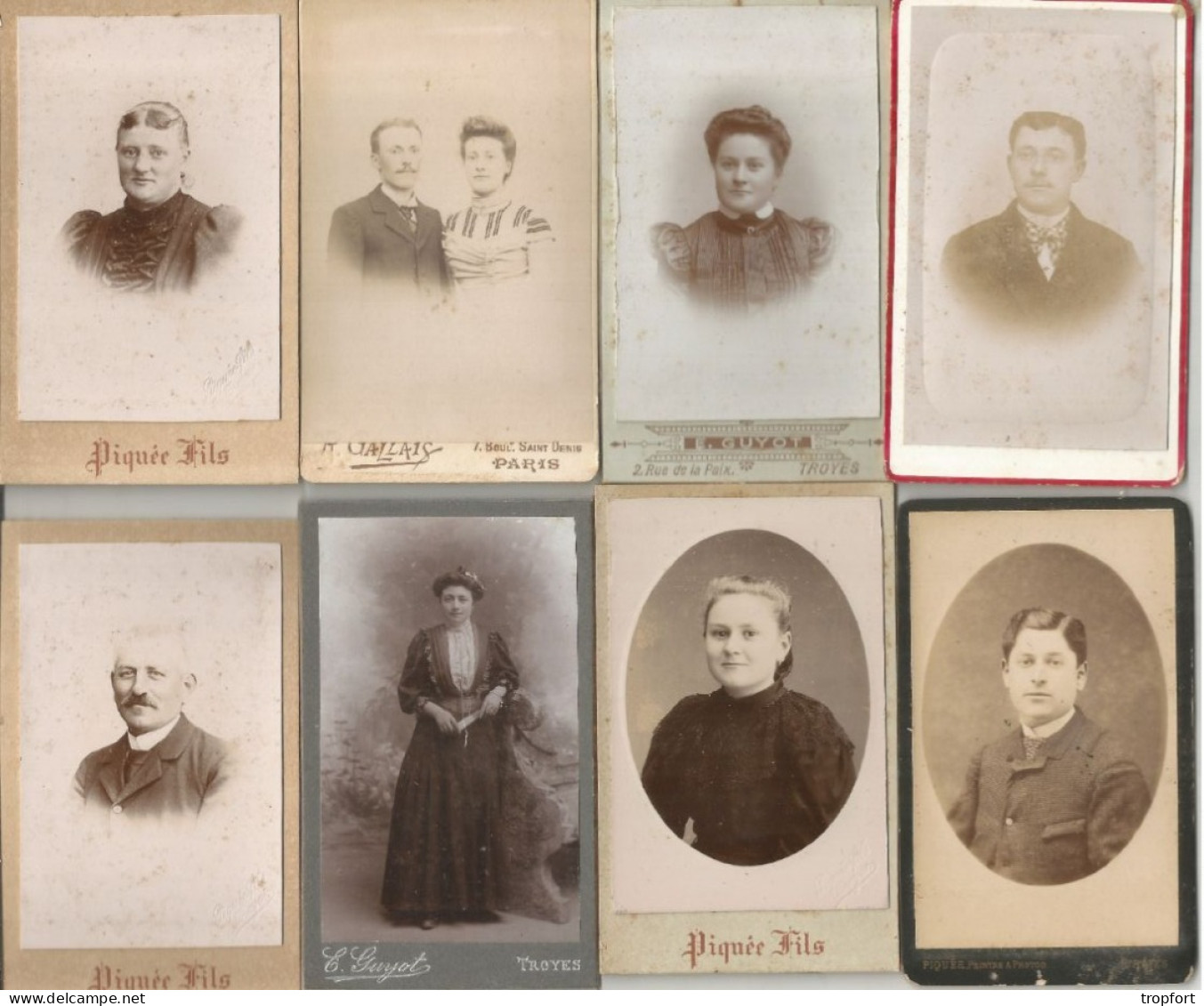 LOT 24  CARTE DE VISITE FAMILLE PIQUEE PHOTO - Cartes De Visite