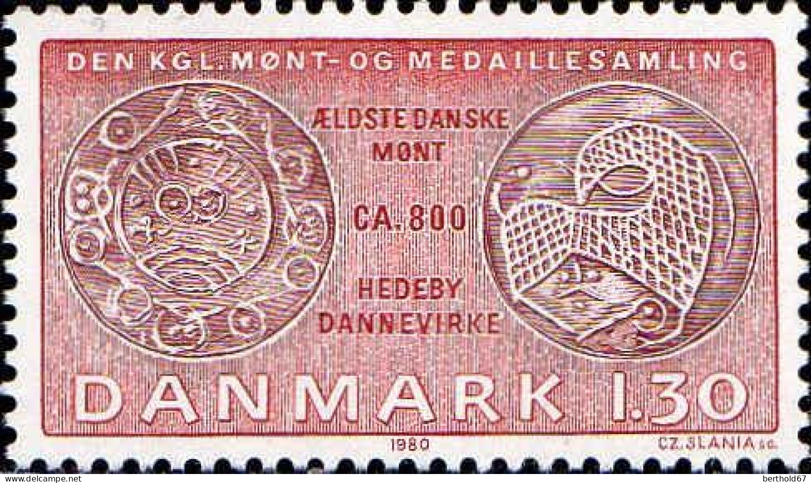 Danemark Poste N** Yv: 713 Mi:712 Monnaie Danoise En Argent - Unused Stamps
