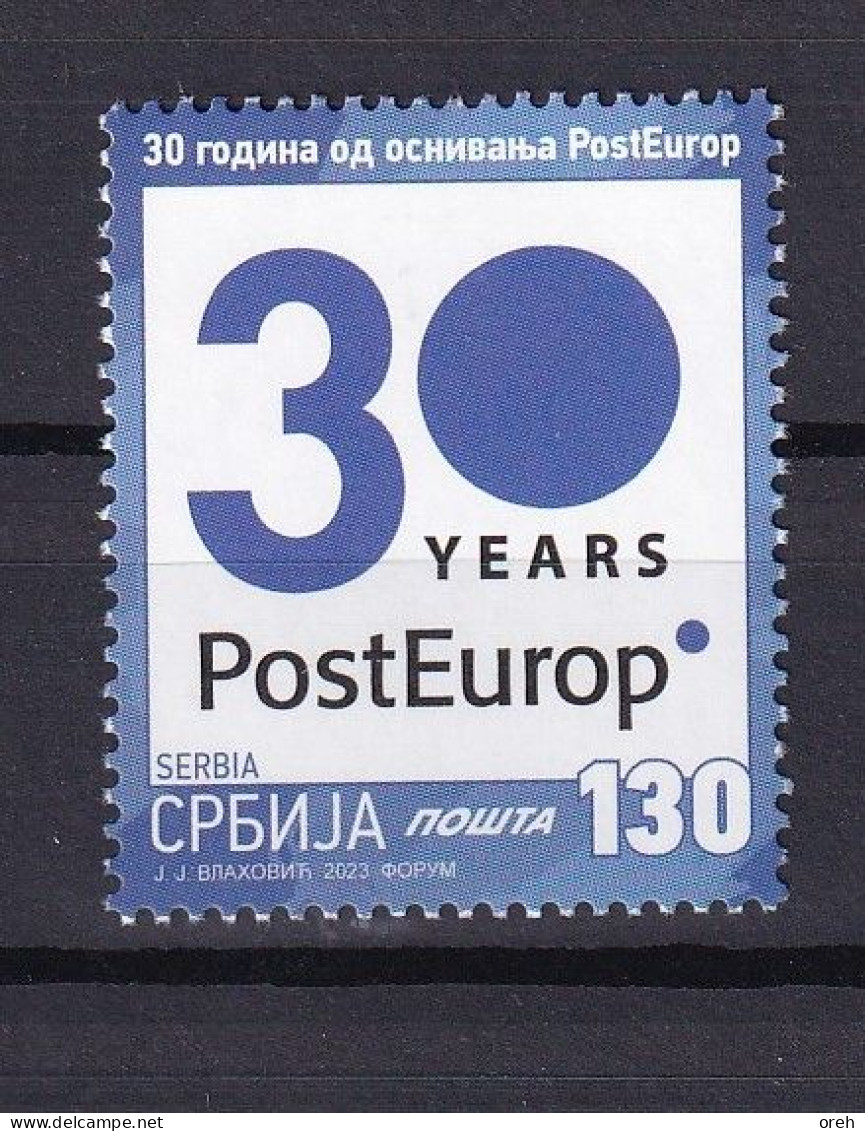 SERBIA 2023,30 YEARS SINCE THE ESTABLISHMENT  OF POSTEUROP,,MNH - Serbien