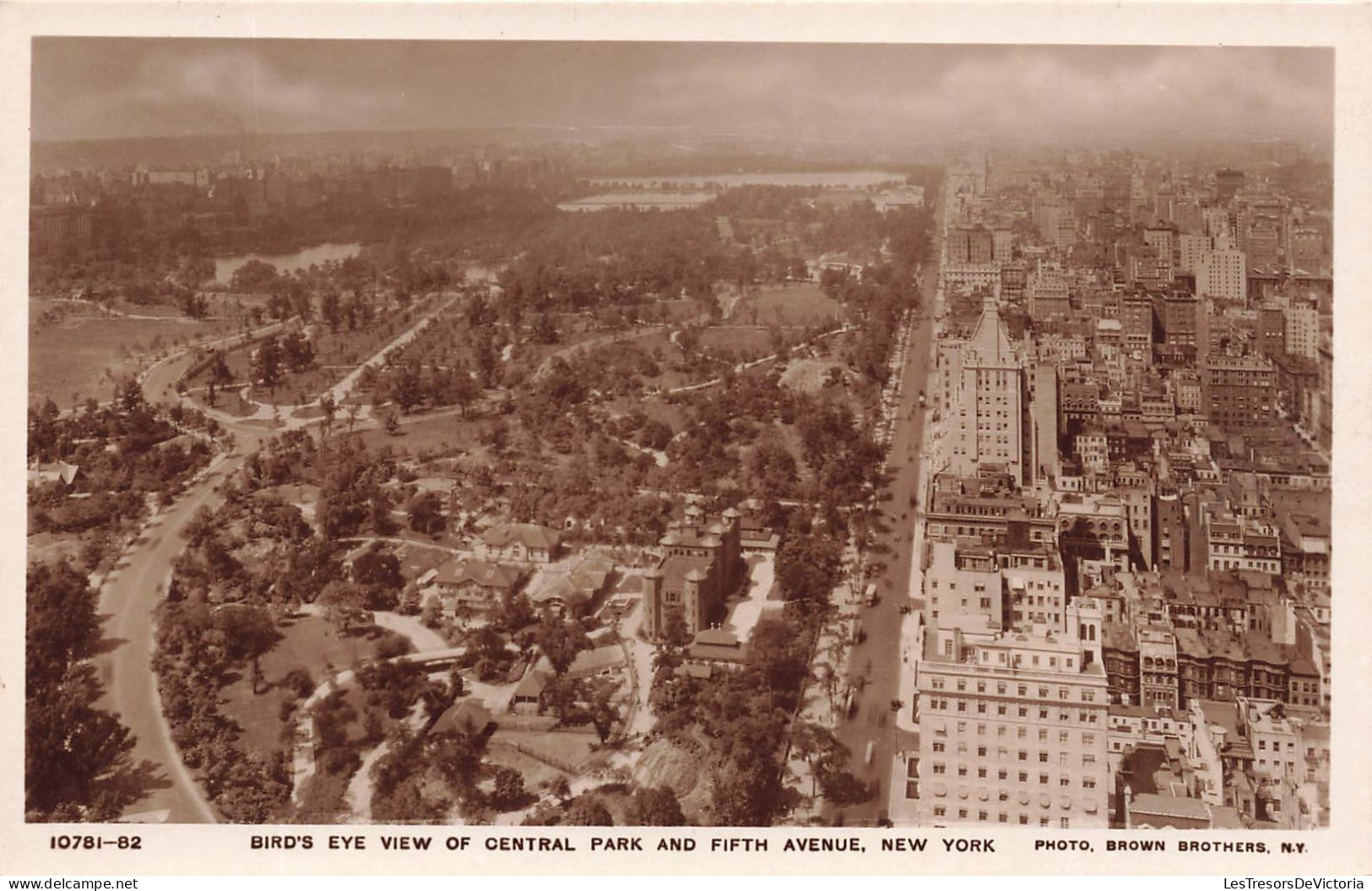 ETATS-UNIS - Bird's Eye View Of Central Park And Fifth Avenue - New York - Photo Brown Brothers - Carte Postale Ancienne - Central Park