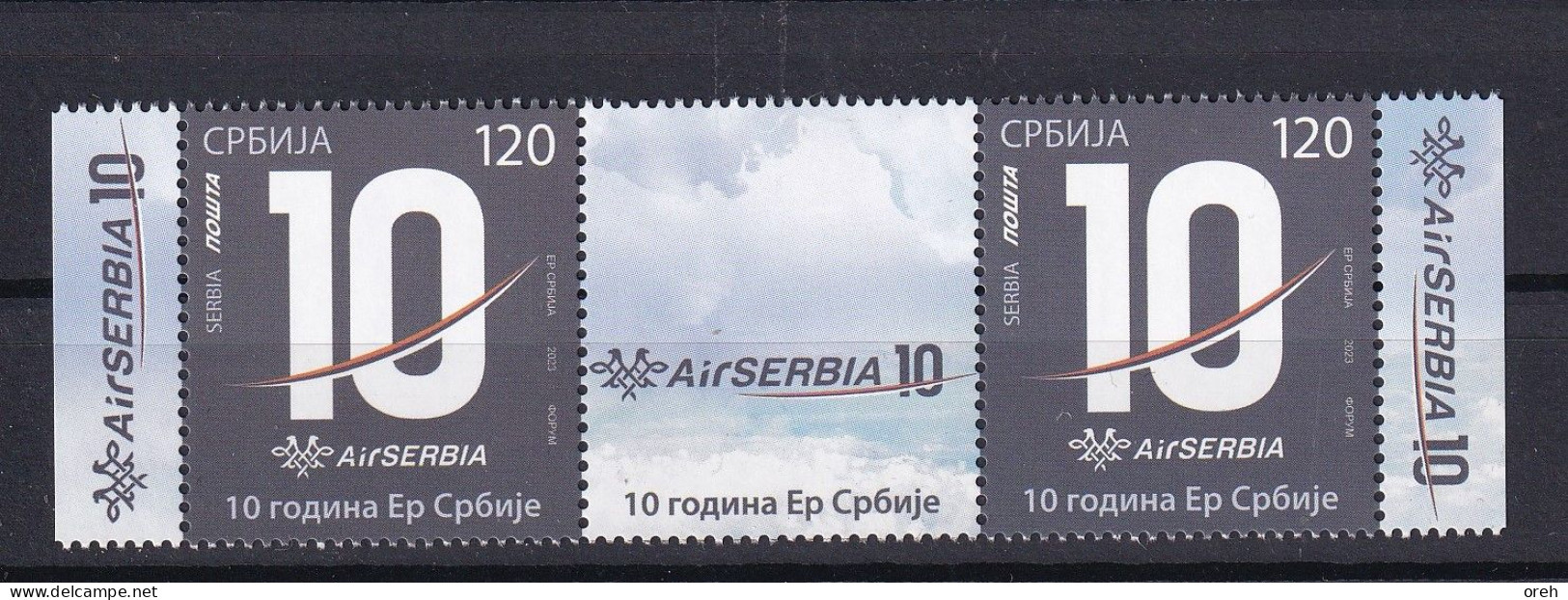 SERBIA 2023,Aviation, 10 Years Of AIR SERBIA,WIGNETTE,,MNH - Serbien