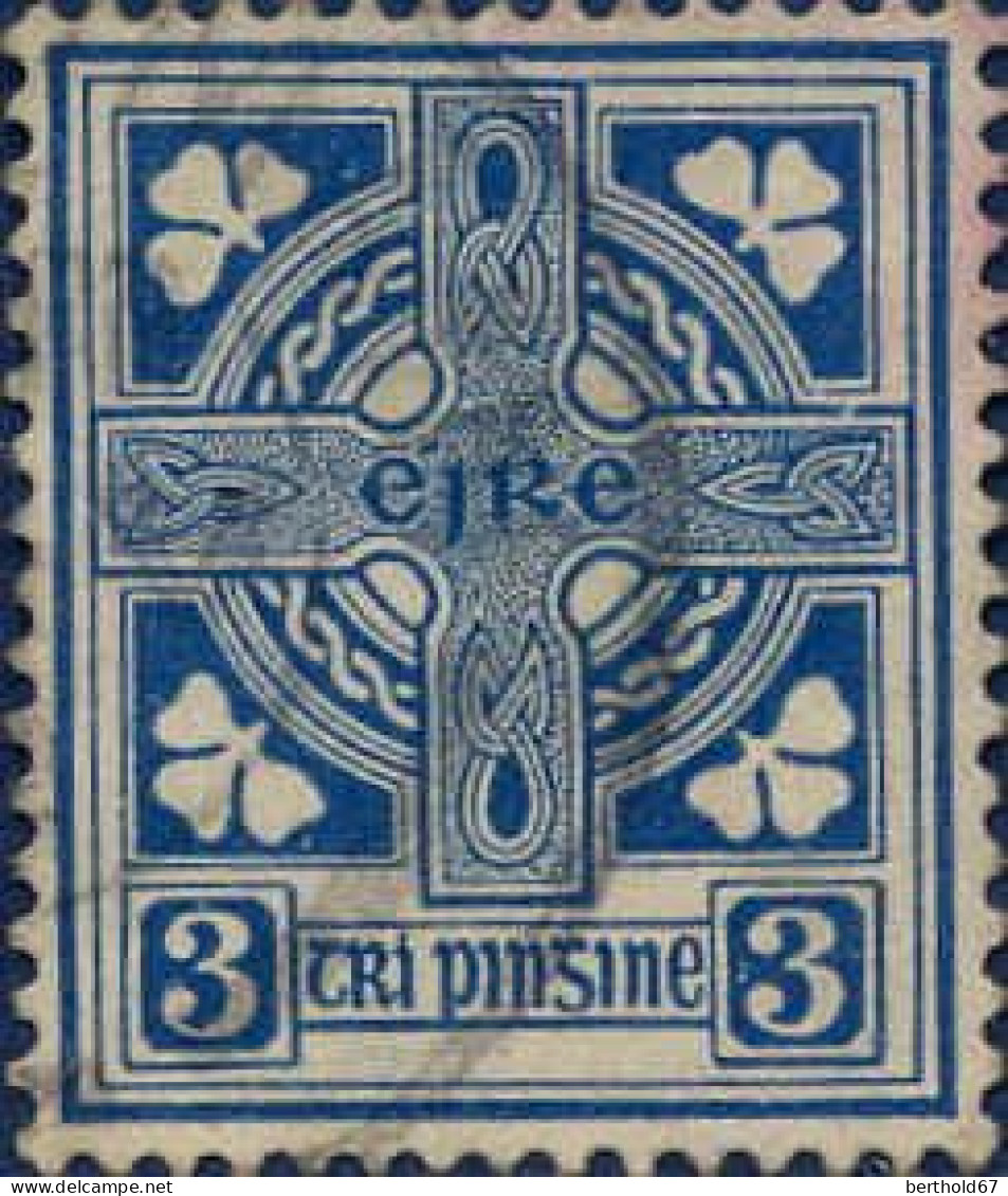 Irlande Poste Obl Yv:  45 Mi:45A Croix Celtique (cachet Rond) - Usati