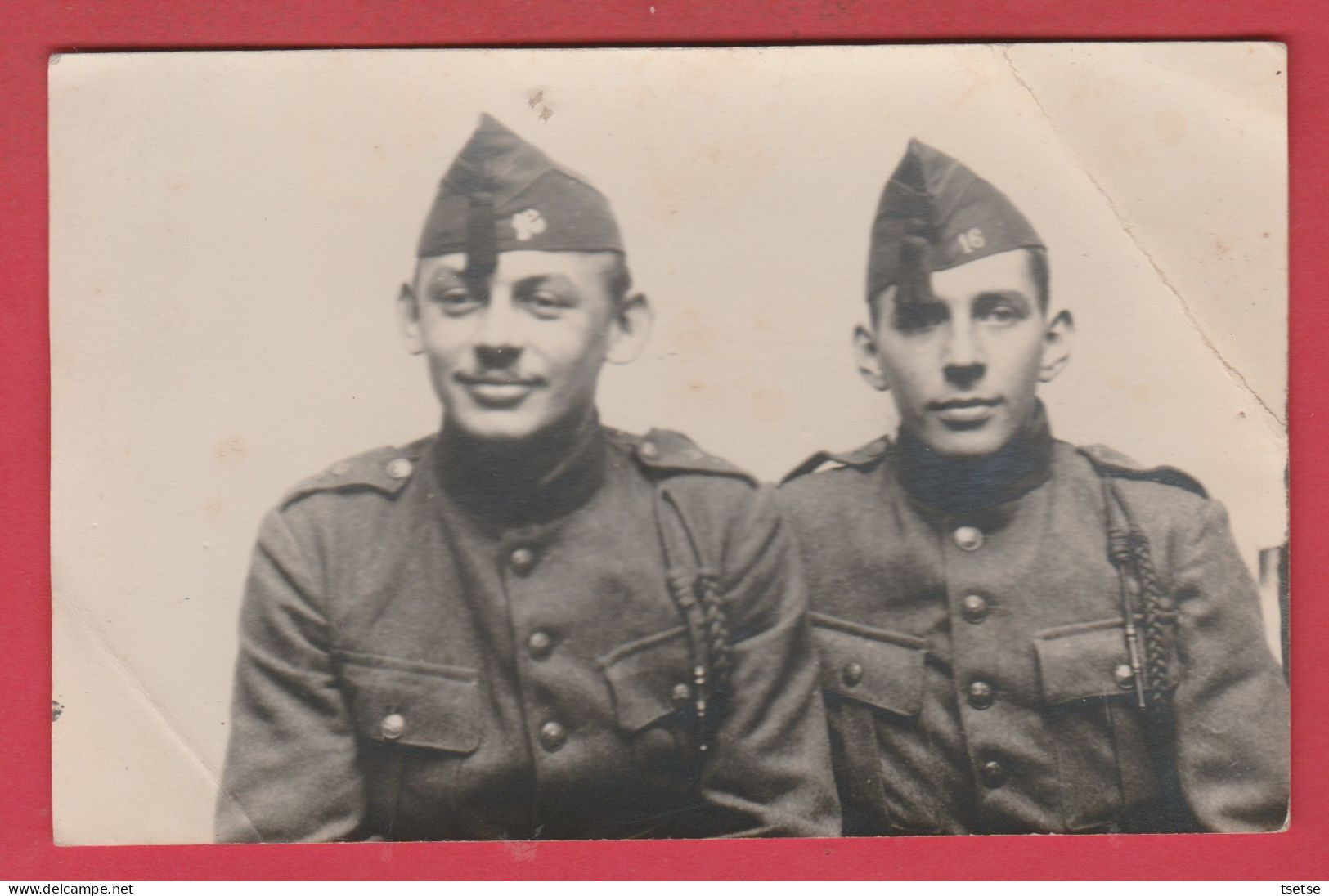 Mons - Deux Soldats Chez Le Photographe M. Blot , Rue Notre-Dame / Carte Photo ( Voir Verso ) - Mons