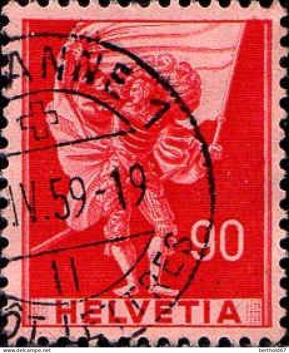 Suisse Poste Obl Yv: 362 Mi:381 Lansquenet Porteur De Bannière (TB Cachet à Date) - Used Stamps