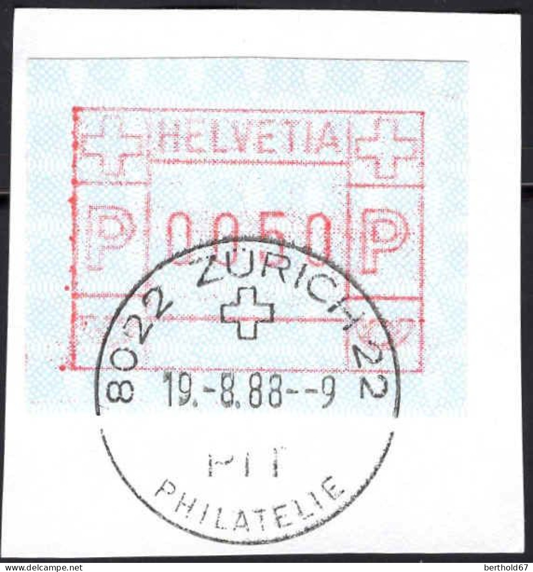 Suisse Distrib Obl Yv:23 Cor De Poste P Et Croix Suisse (TB Cachet à Date) Sur Fragment - Automatic Stamps