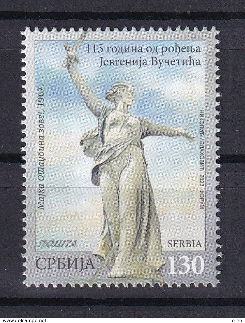 SERBIA 2023,115 YEARS OF THE BIRTH  OF JEVGENIJ VUČETIĆ,MONUMENT,MNH - Serbien