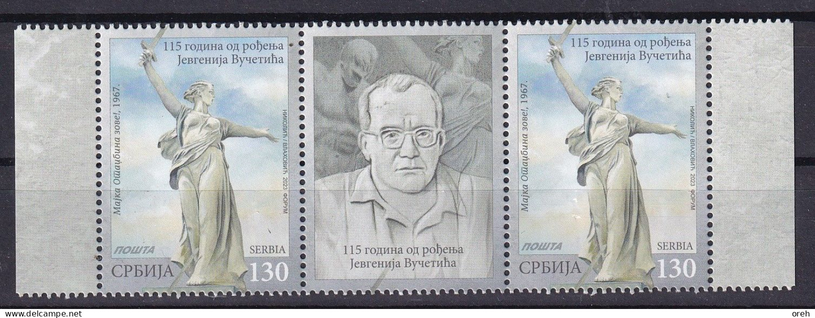 SERBIA 2023,115 YEARS OF THE BIRTH  OF JEVGENIJ VUČETIĆ,MONUMENT,WIGNETTE,MNH - Serbia