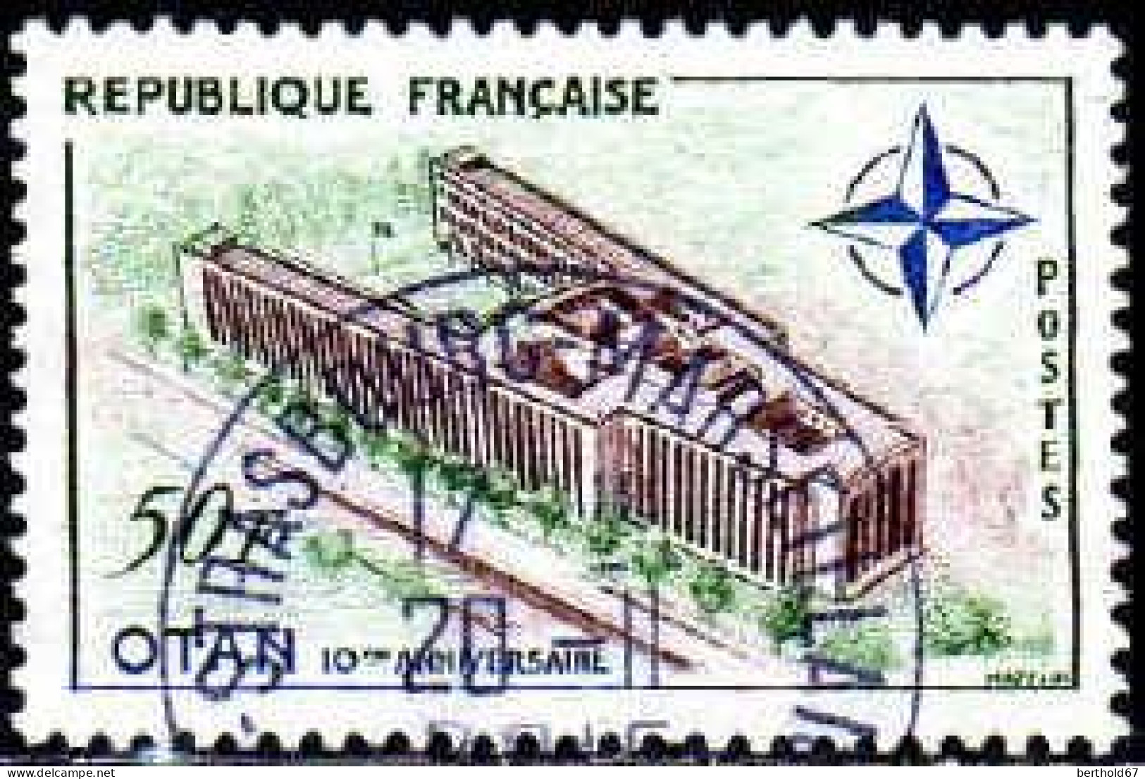 France Poste Obl Yv:1228 Mi:1272 10.Anniversaire De L'OTAN (TB Cachet Rond) (Thème) - Used Stamps