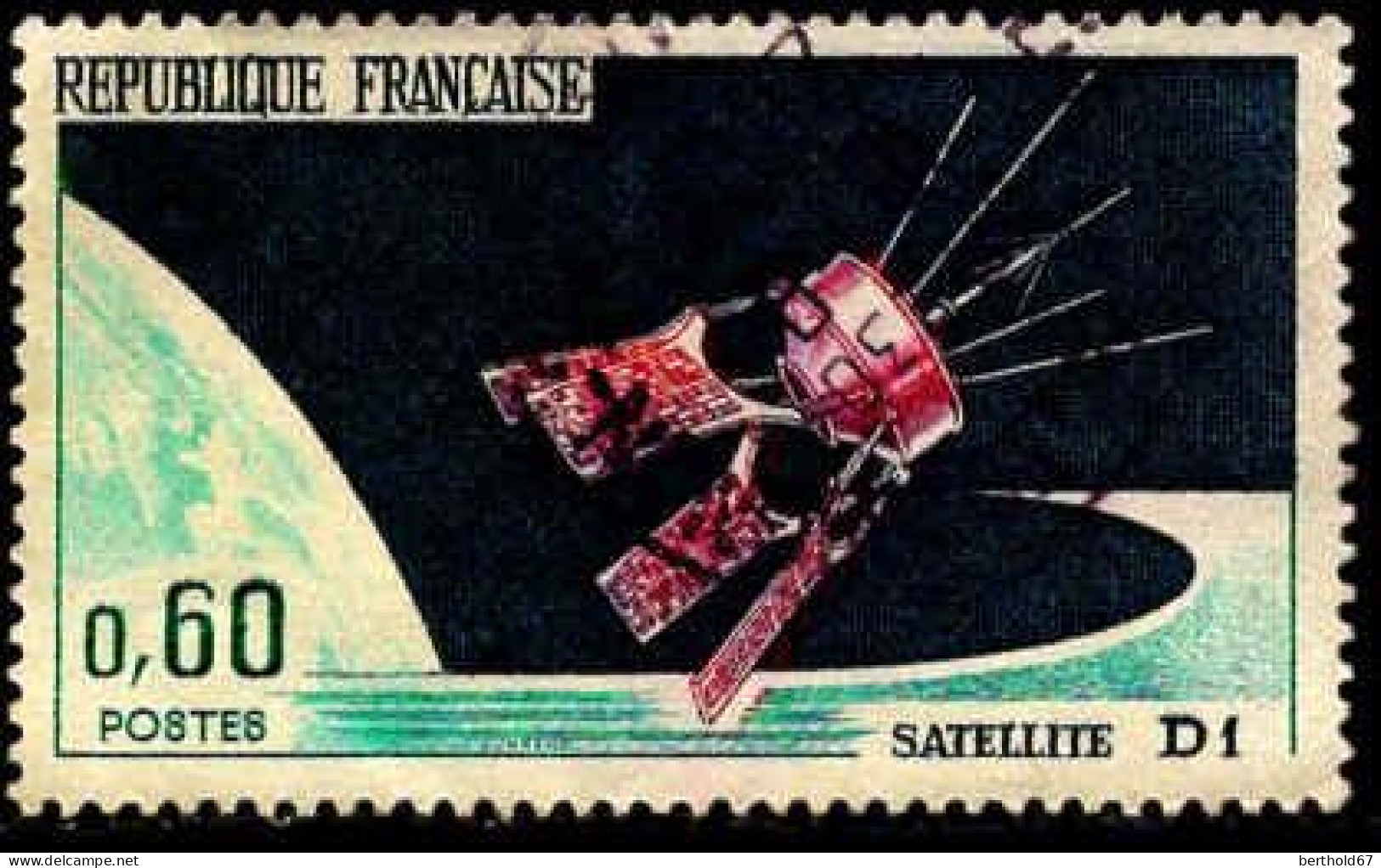France Poste Obl Yv:1476 Mi:1539 Satellite D1 (Beau Cachet Rond) - Oblitérés
