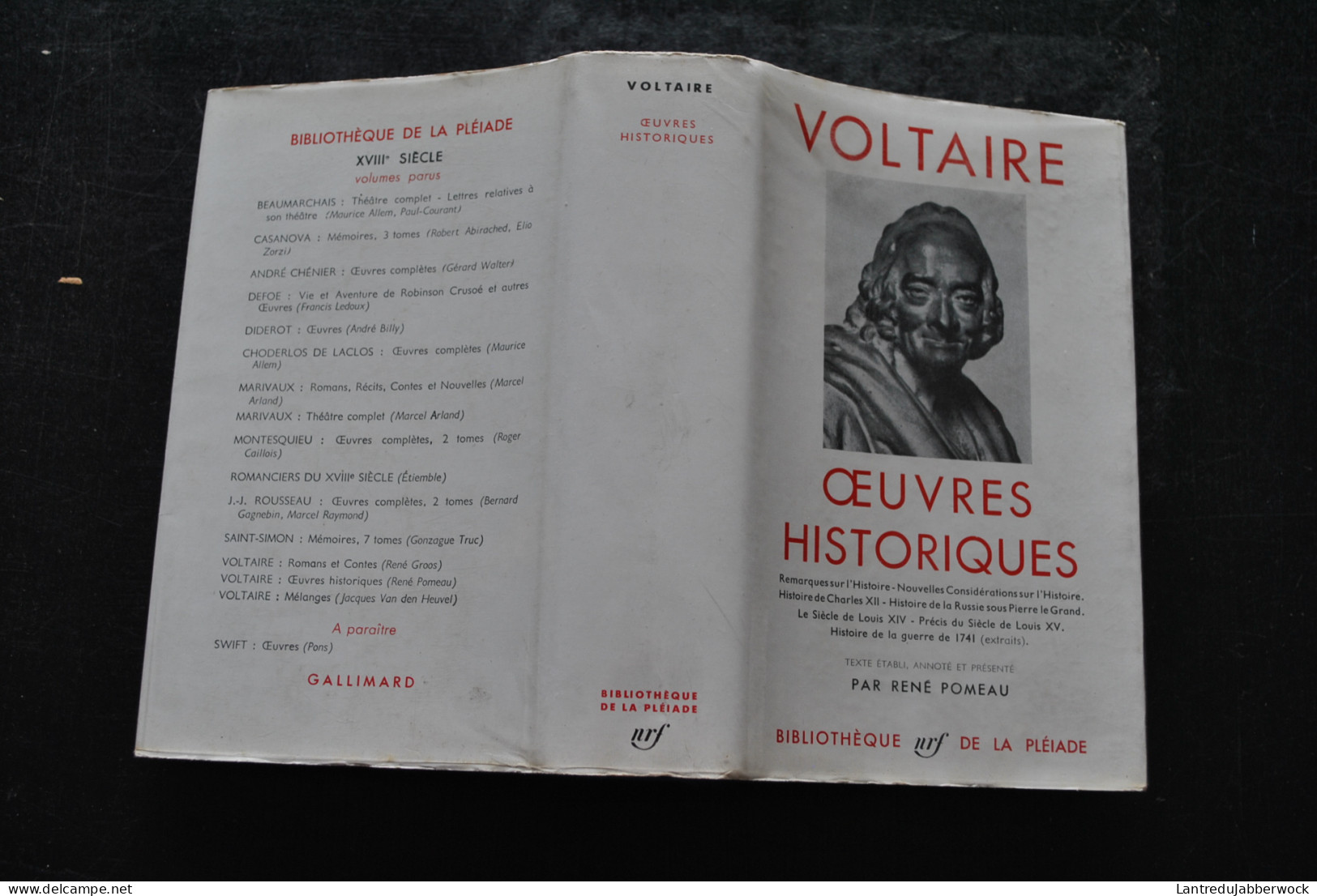 VOLTAIRE Oeuvres Historiques Bibliothèque De La Pléiade Nrf 1957 René Pommeau Rodhoïd Jaquette - La Pleiade