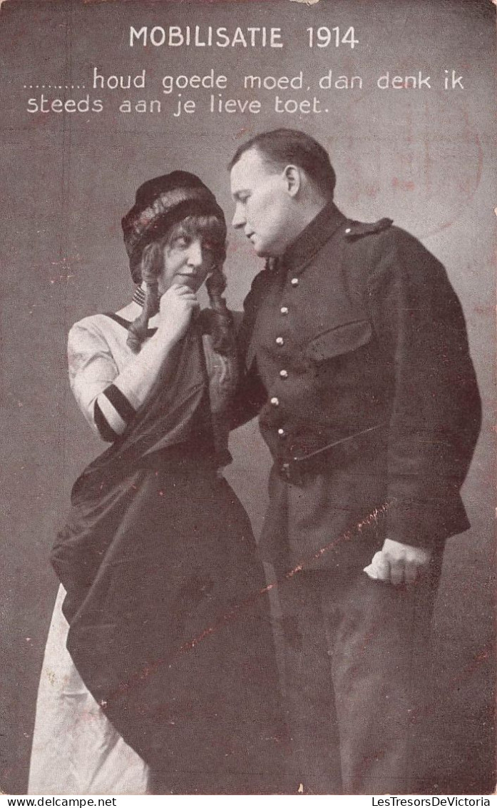 COUPLES - Mobilisatie 1914 - Houd Goede Moed Dan Denk Ik Steeds Aan Je Lieve Toet - Carte Postale Ancienne - Couples