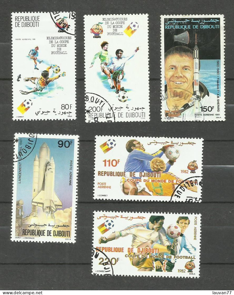 Djibouti POSTE AERIENNE N°147, 148, 152, 155, 159, 160 Cote 5.40€ - Djibouti (1977-...)