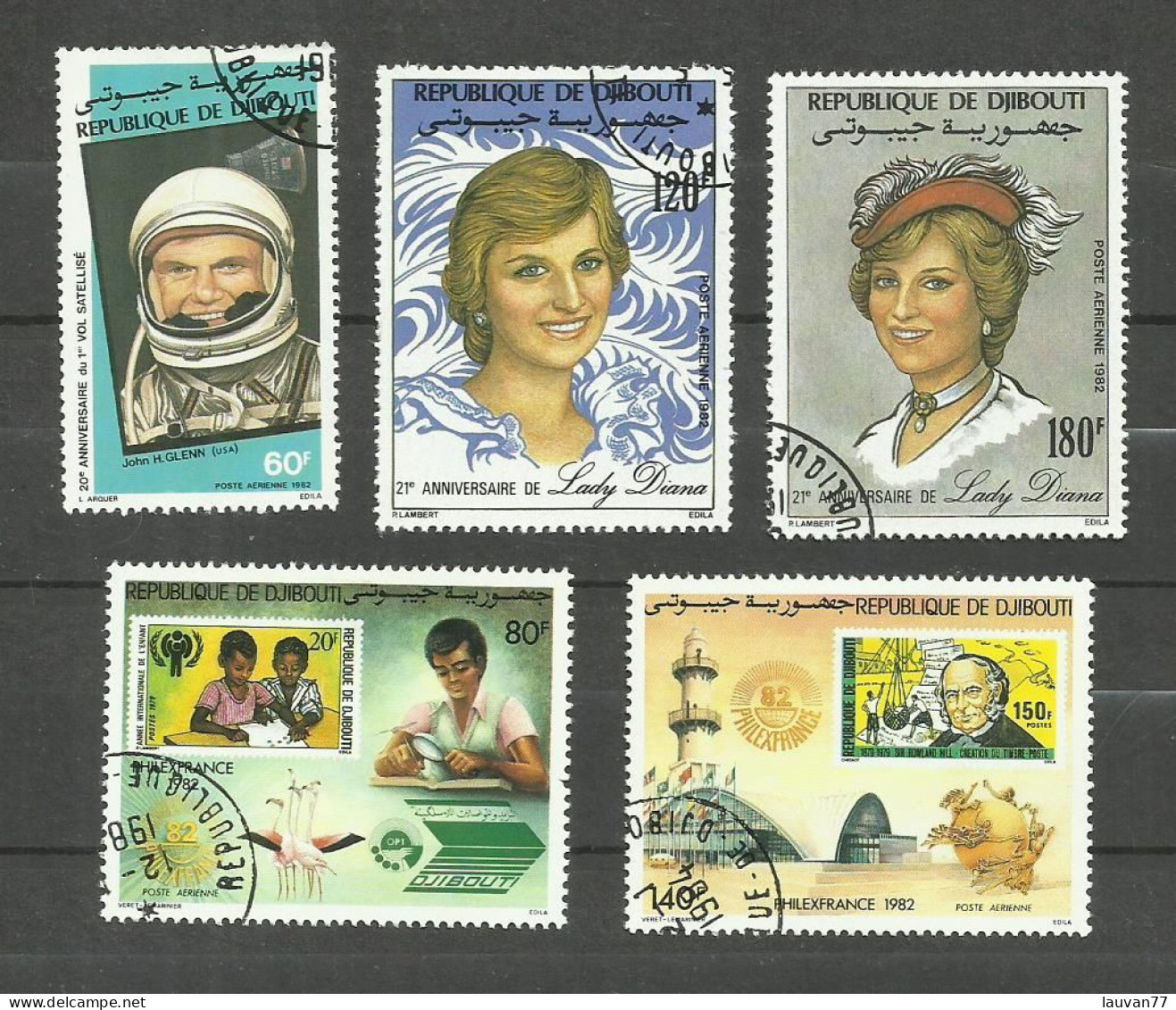 Djibouti POSTE AERIENNE N°162, 164 à 167 Cote 5.80€ - Dschibuti (1977-...)