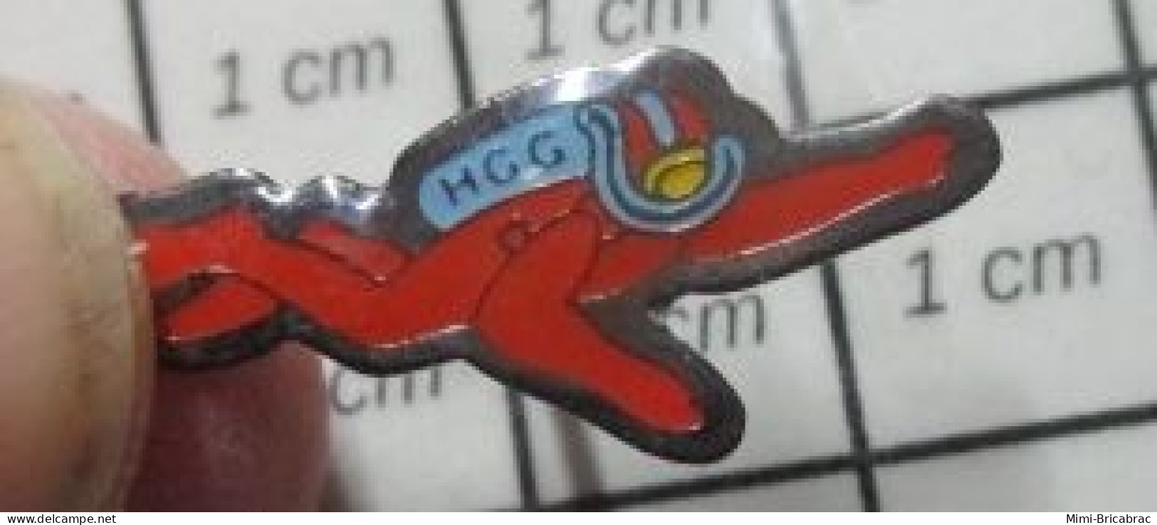 411E Pin's Pins / Beau Et Rare / SPORTS /  HOMMe GRENOUILLE ROUGE HGG PLONGEE SOUS MARINE - Diving