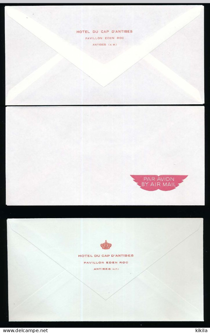 Papier à Lettre Et Enveloppe (7 Différents) à En-tête De L'HÔTEL DU CAP D'ANTIBES Pavillon Eden Roc - 1950 - ...