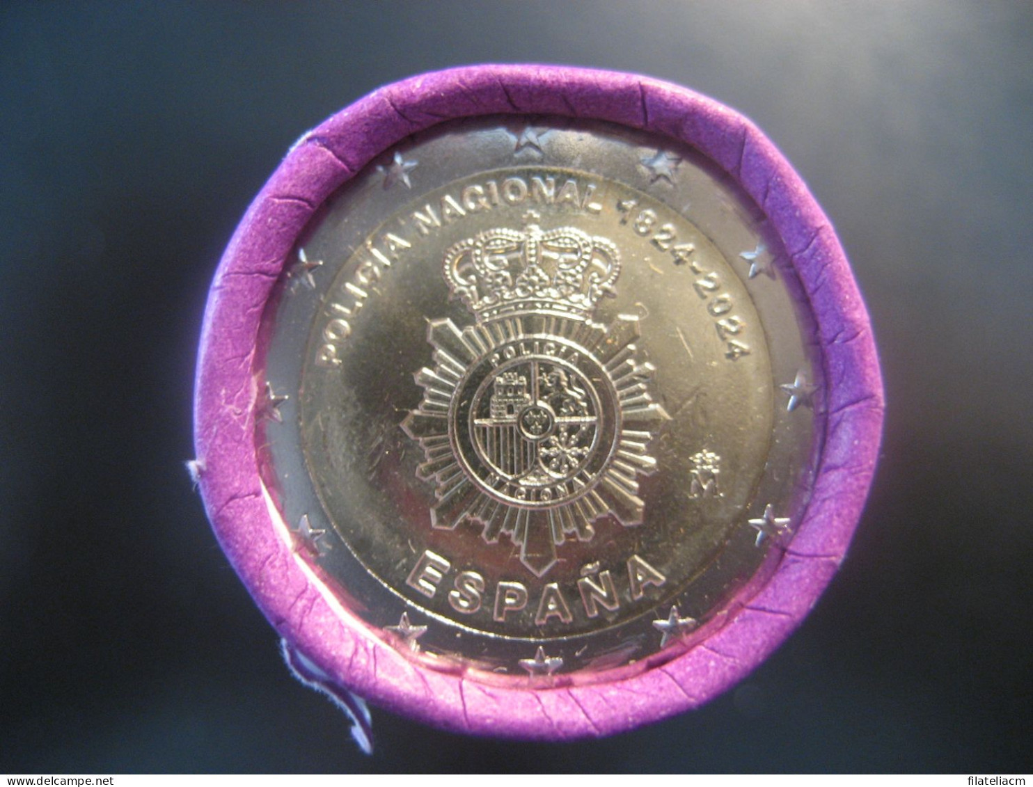 2 EUR 2024 SPAIN Policia Nacional POLICE Uncirculated From Cartridge Euro Coin - España