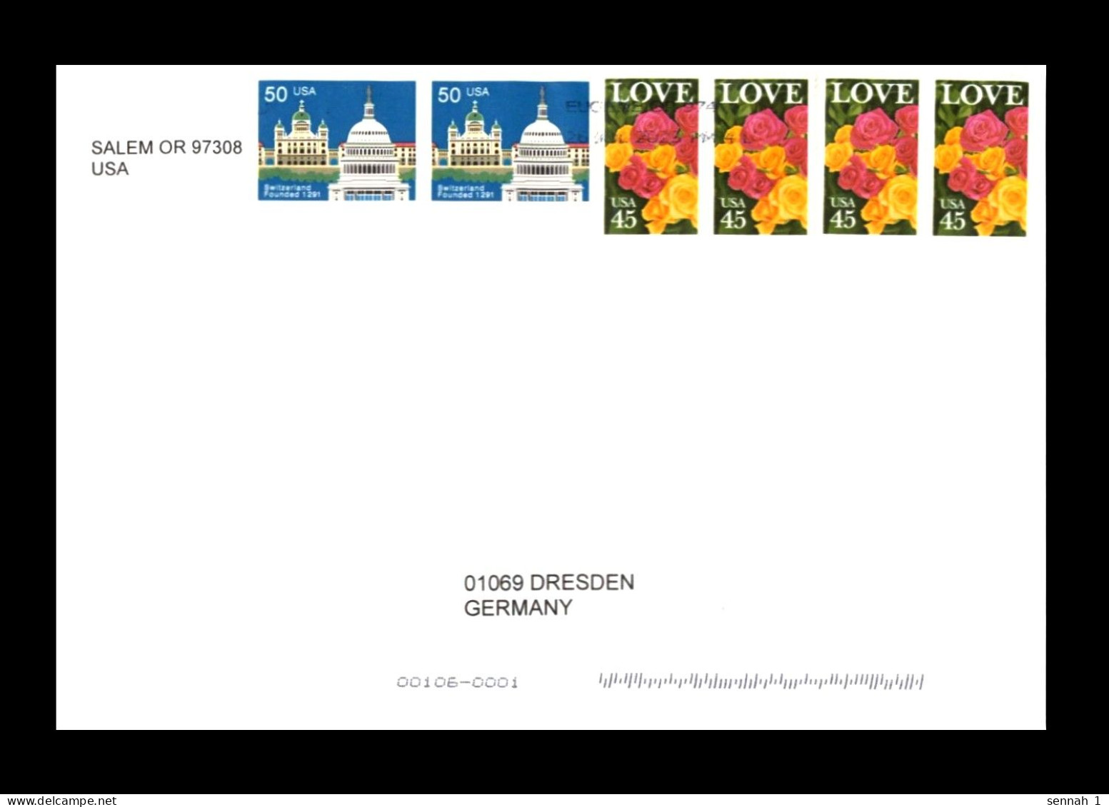 USA: 'Love [roses], 1988 – Swiss Confederation, 1991', Mi. 1993+2120; Yv. 1820+1930; Sc. 2379+2532 MiF - Usados