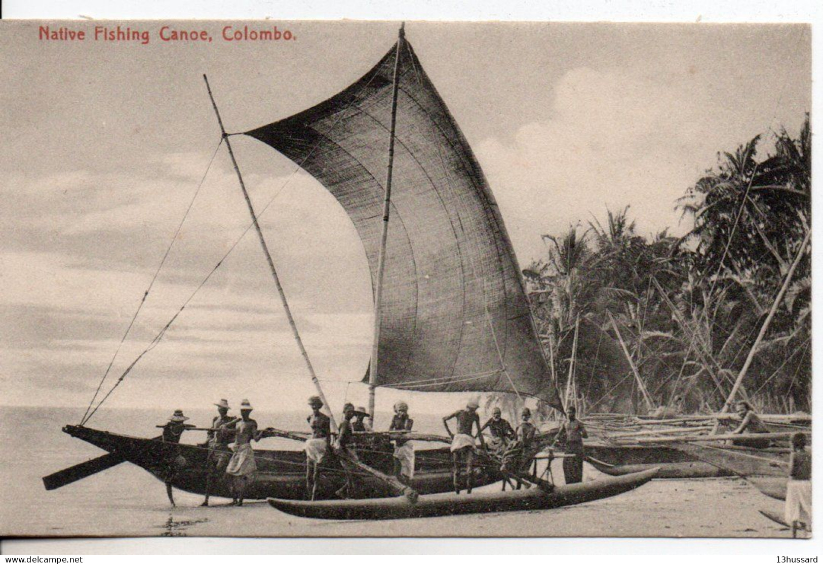 Carte Postale Ancienne Ceylan - Colombo. Native Fishing Canoe - Bateau - Sri Lanka (Ceylon)