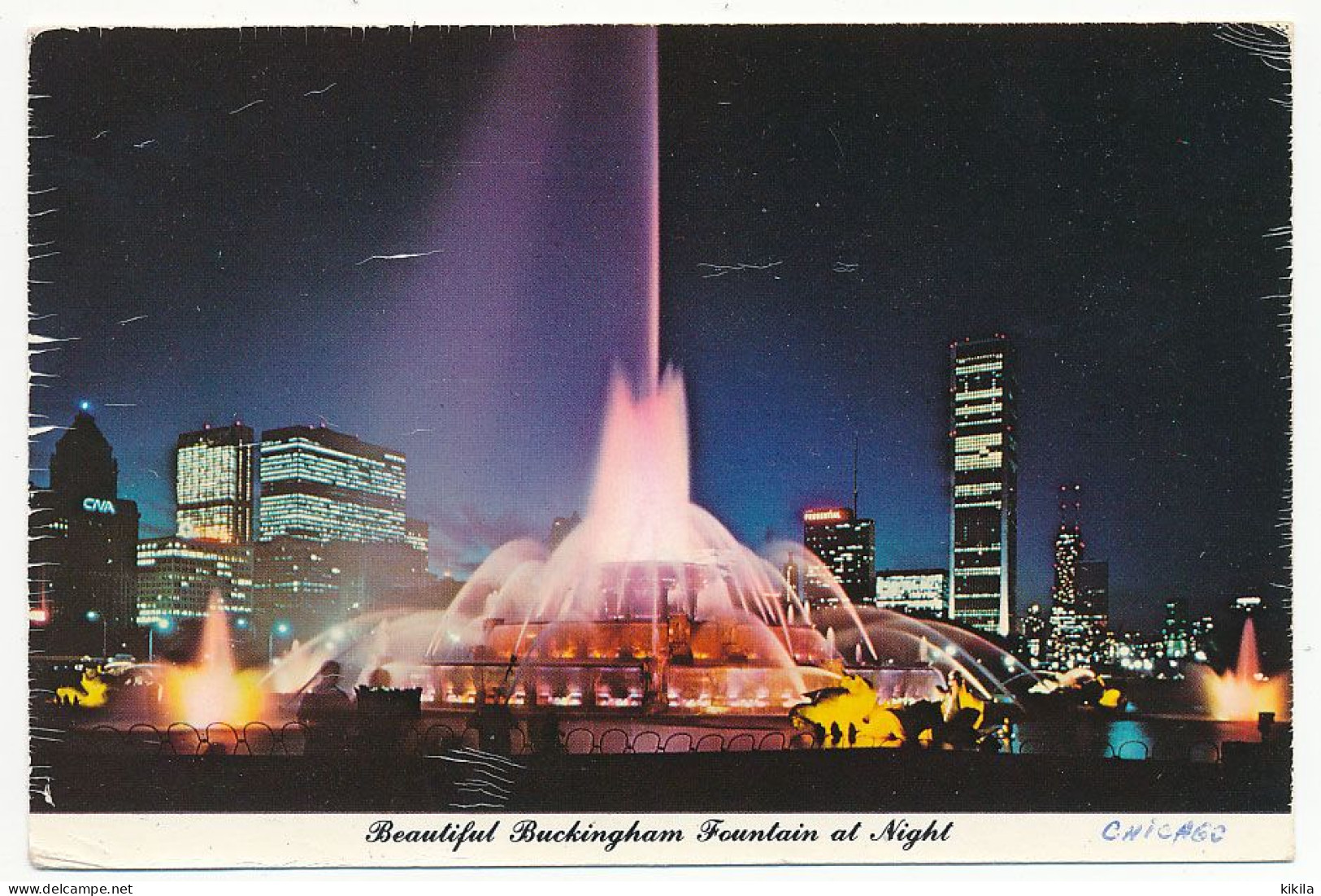 CPSM / CPM 10.5 X 15 Etats Unis Illinois CHICAGO Buckingham Fountain At Night  Fontaine De Nuit Illuminée - Chicago