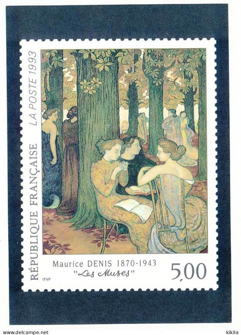 Carton 10,5 X 15 Timbre Poste France "Mautice Denis 1870-1943 Les Muses" 5,00F  N° 2832 (Y&T) - Stamps (pictures)