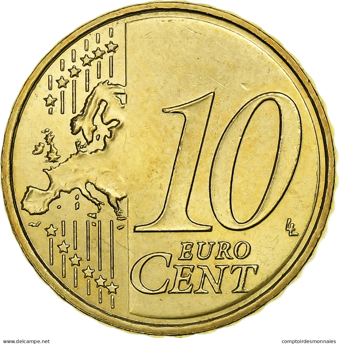 Malte, 10 Euro Cent, The Arms Of Malta, 2008, SUP, Or Nordique - Malte