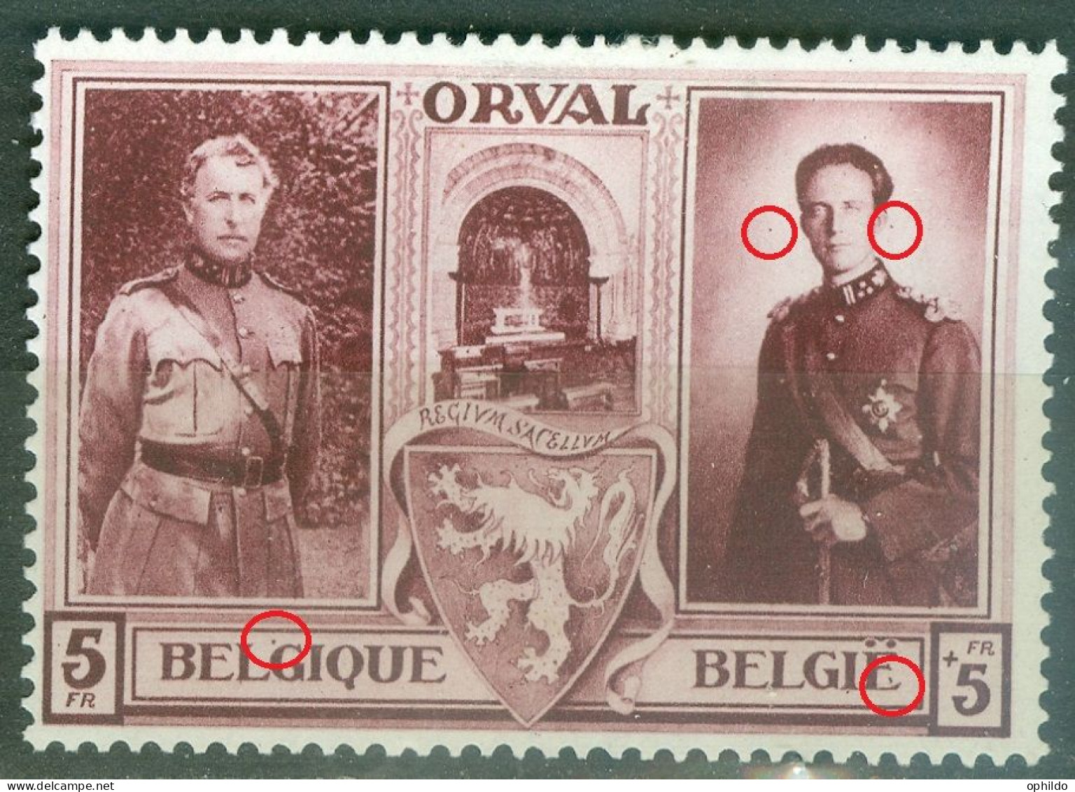 Belgique    518  L V3    *   TB   Point Sur Le G Et Virgule Dans Le E   - 1931-1960