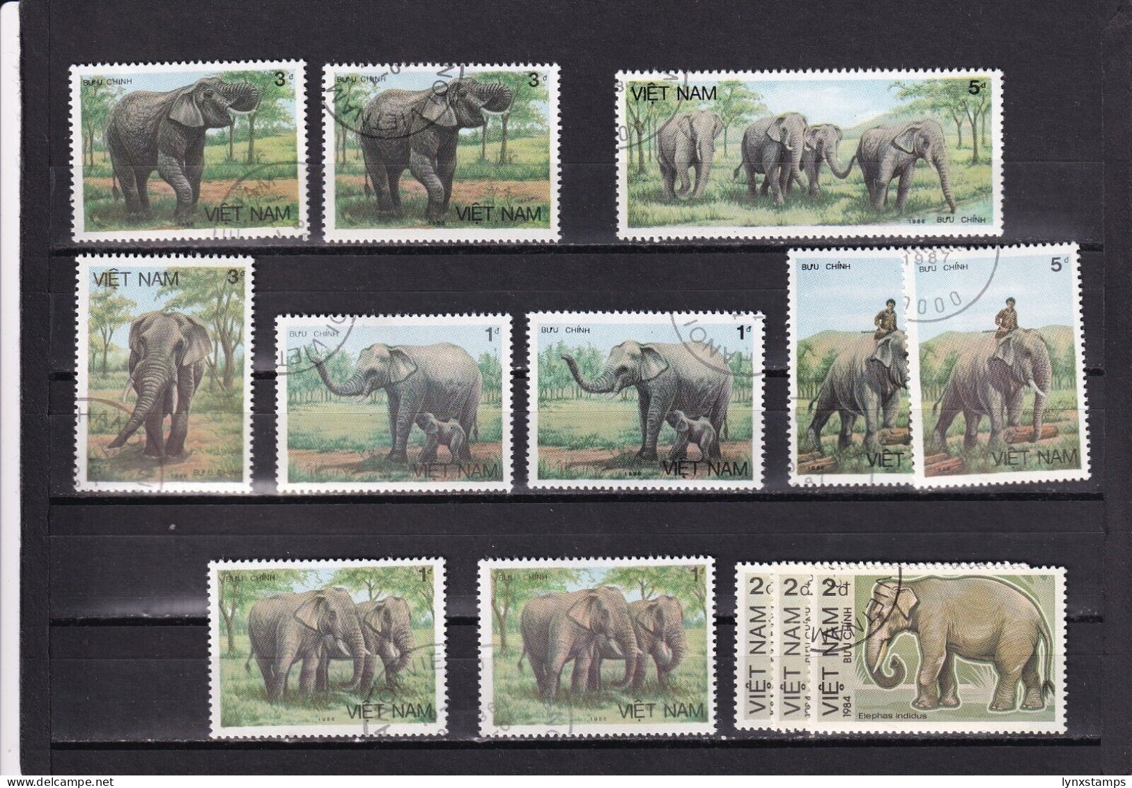 SA03 Vietnam 1984-1987 Elephants Used Stamps - Olifanten