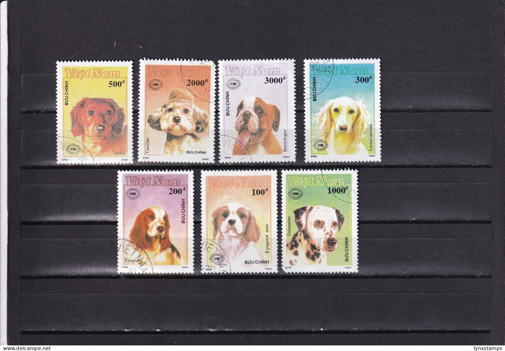 SA03 Vietnam 1990 International Stamp Exhibition New Zealand'90 Dogs Used Stamps - Chiens