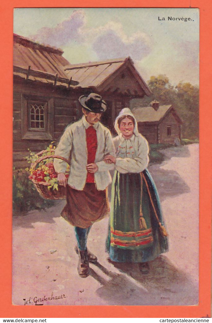 04659 / Johan Georg GERSTENHAUER La NORVEGE Bondepar Tradisjonell Drakt Costume Traditionnel 1900s De HAAN Serie M  - Norvège