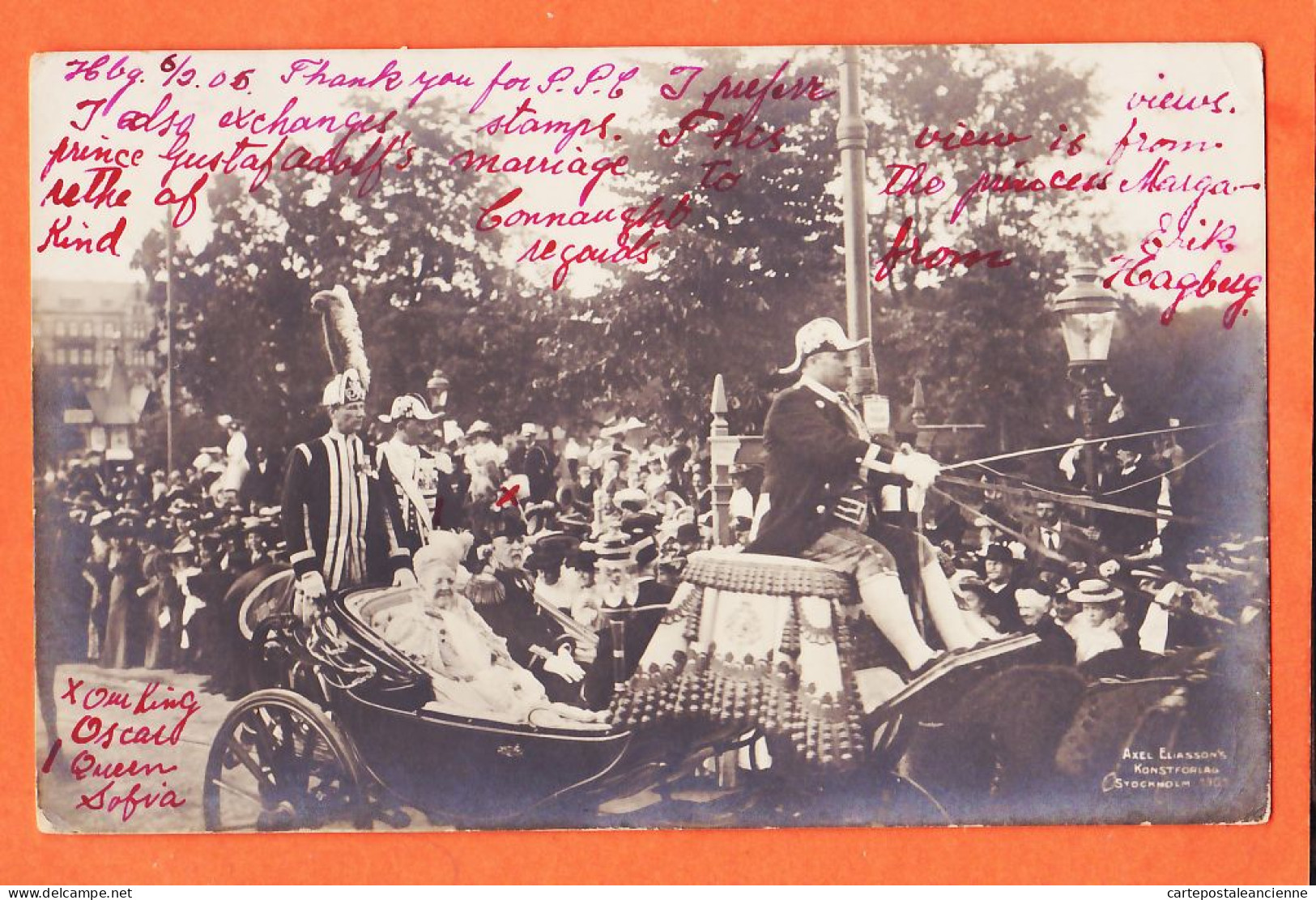 04614 / ⭐ ◉ ♥️ Sweden 15-06-1905 Wedding Prince GUSTAF ADOLPH'S Princess MARGARET De CONNAUGHT King OSCAR Queen SOFIA  - Suecia