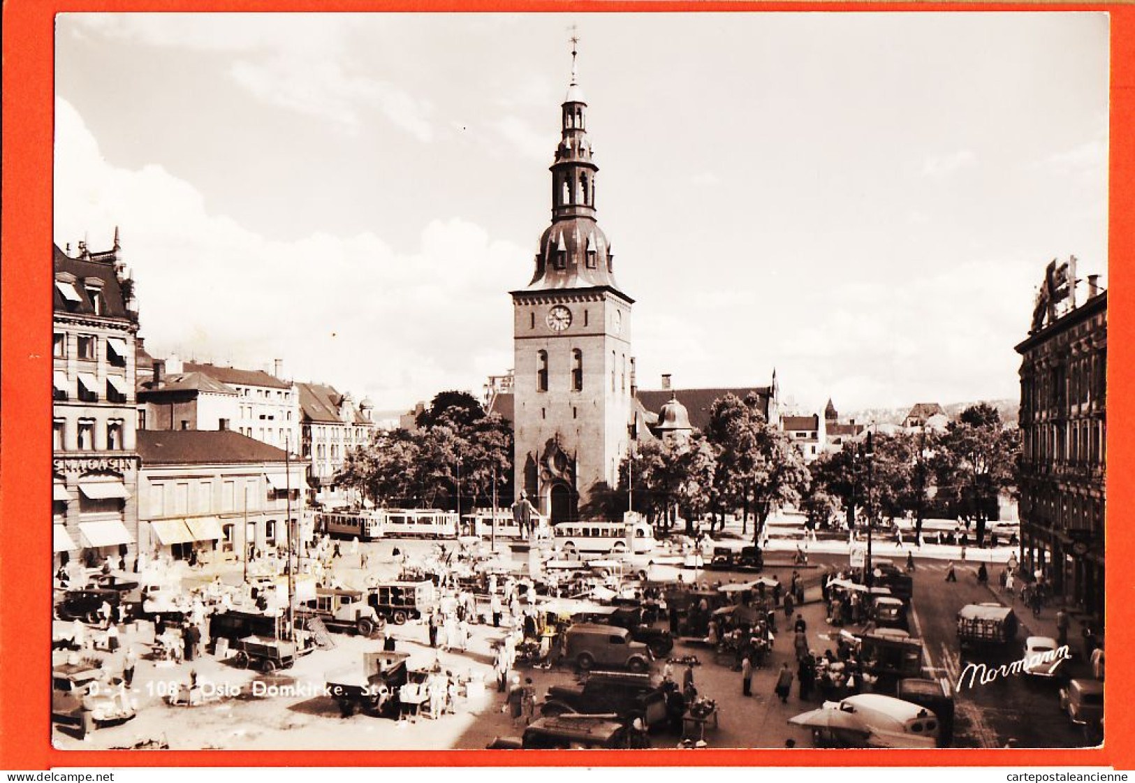 04621 / OSLO Domkirke Stortorvet Place Jour De Marché 1950s NORMANNS KUNSTFORLAG 108 / Norway Norge Norvège - Norvège