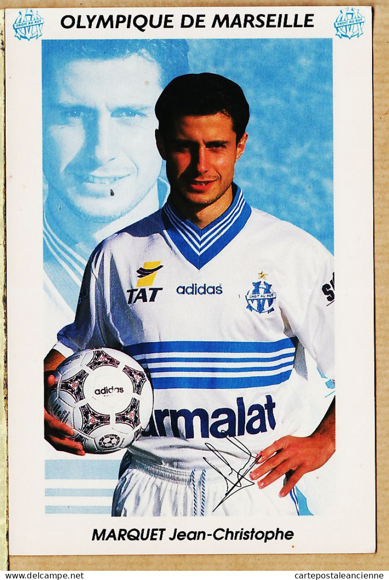 04748 / OM 1996-97 Jean-Christophe MARQUET Défenseur Et Milieu Terrain OLYMPIQUE De MARSEILLE Parmalat Adidas TAT  - Calcio