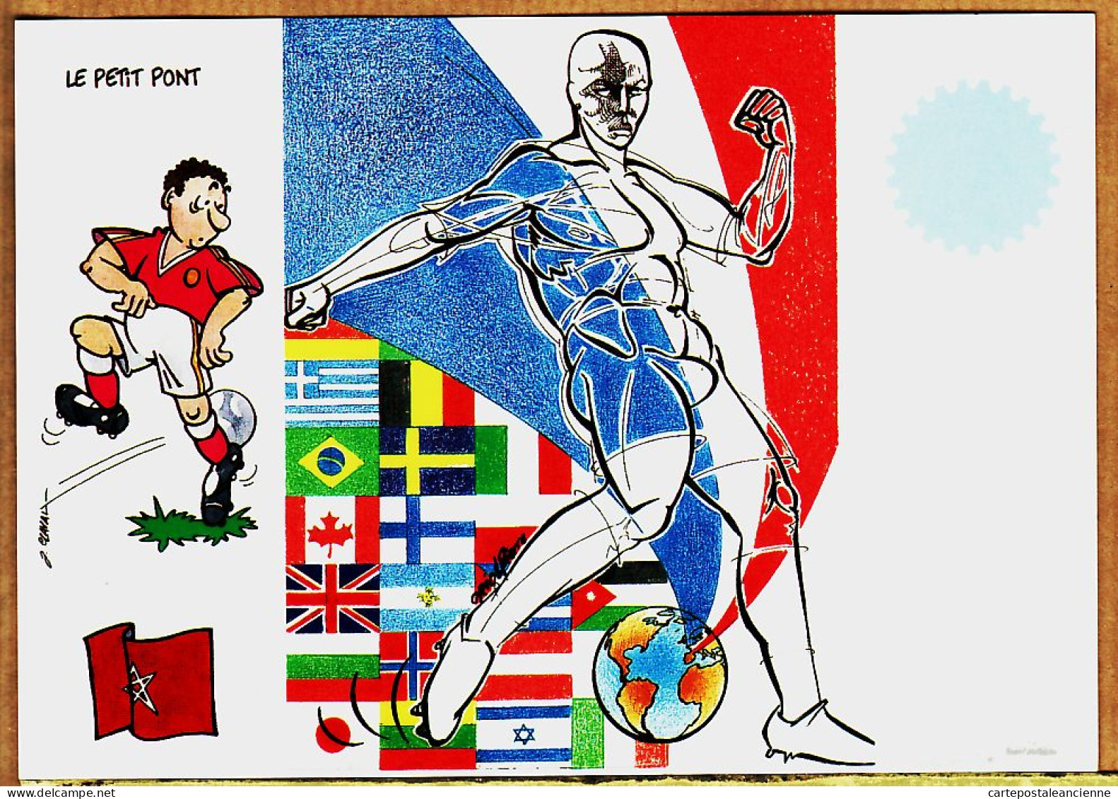 04752 / MONDIAL FRANCE 1998 Football MAROC Le Petit Pont Création Pierre ORIOL FESTICART 98/26 - Football