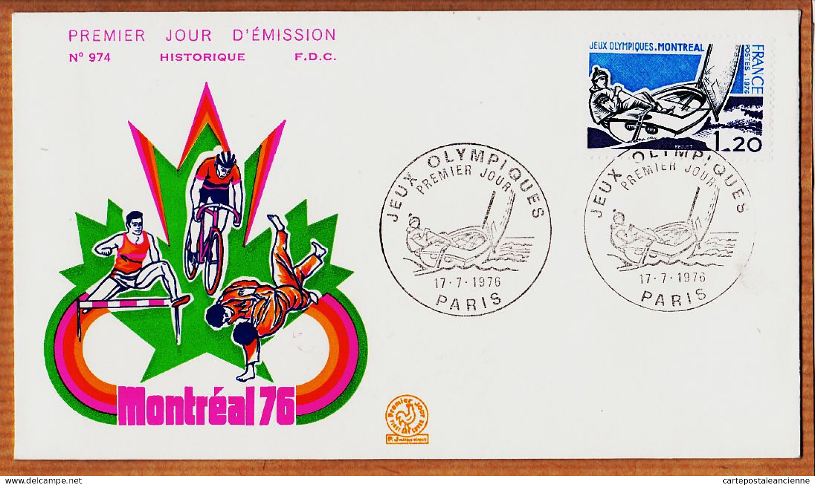 04837 / FDC MONTREAL 76 JEUX OLYMPIQUES 17 Juillet 1976 PARISPremier Jour Emission Historique N°974 - Verano 1976: Montréal